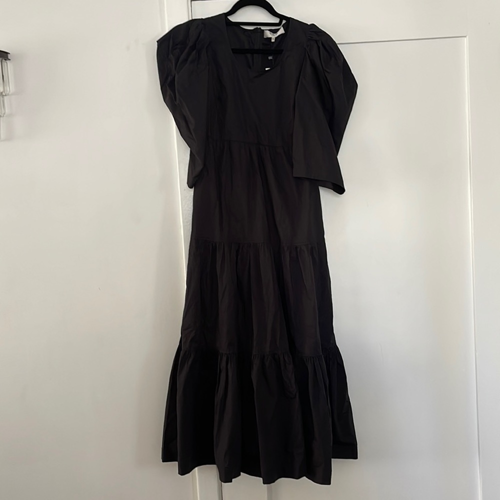 SEA NY black tiered maxi dress